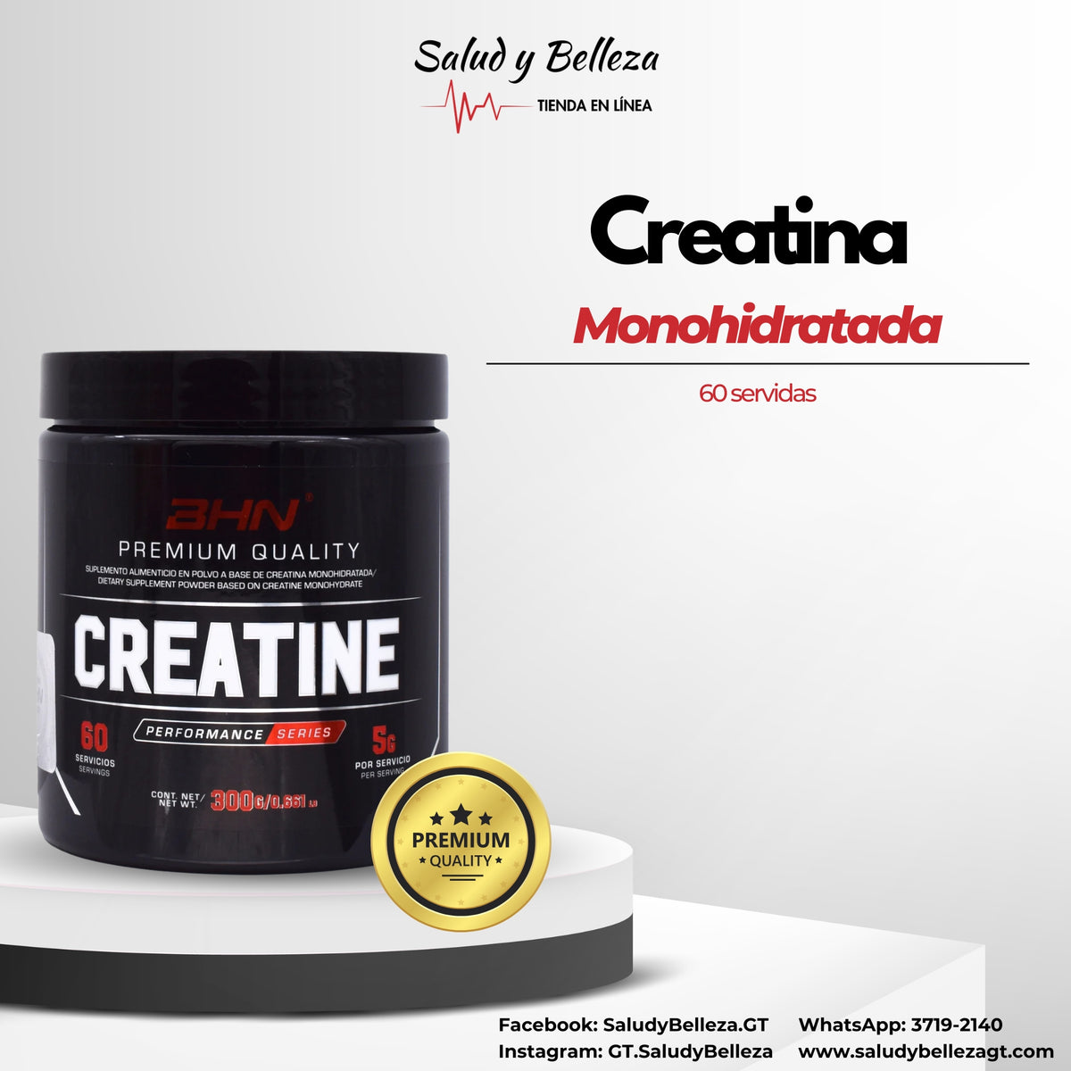 Creatina Monohidratada (60 servidas)
