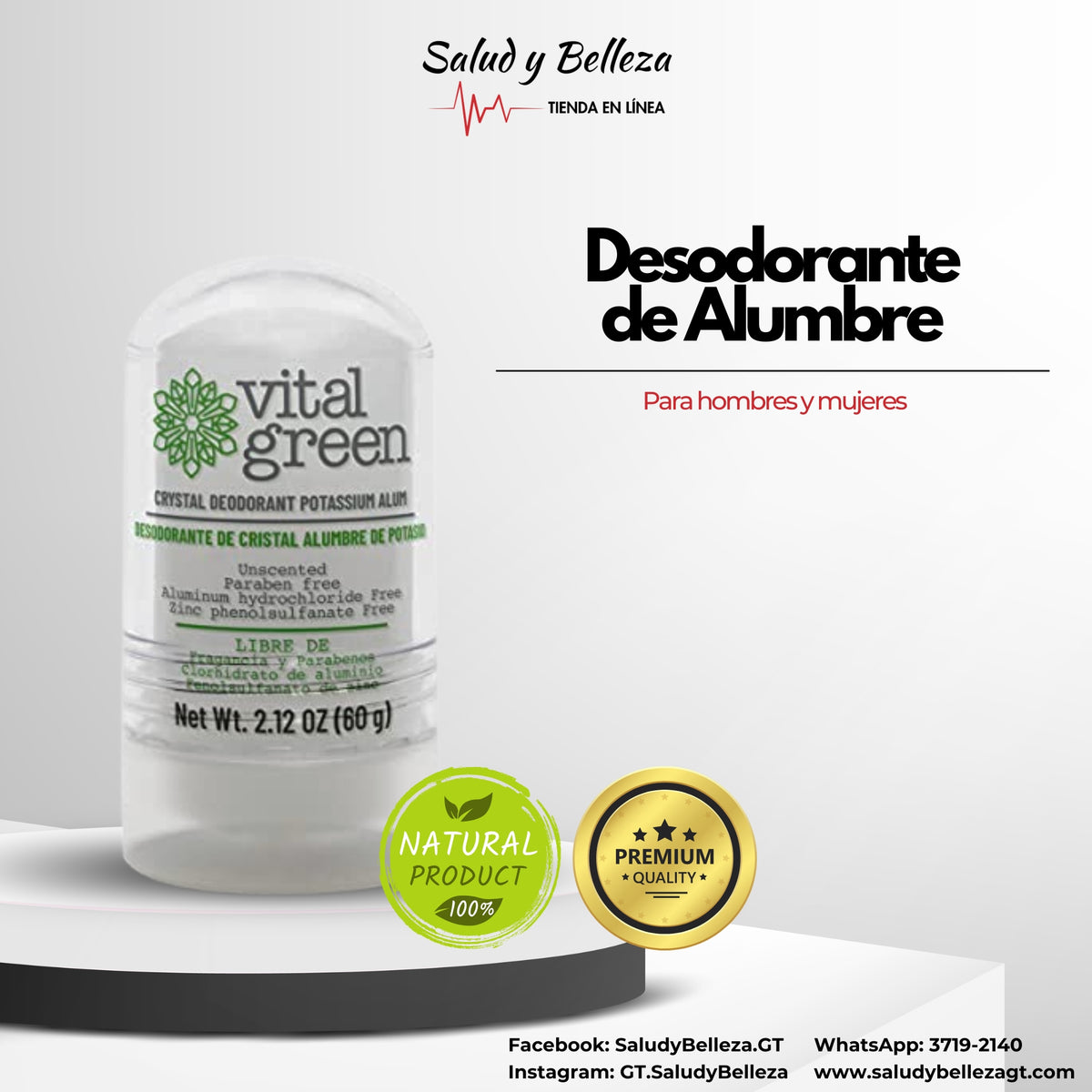 Desodorante de alumbre