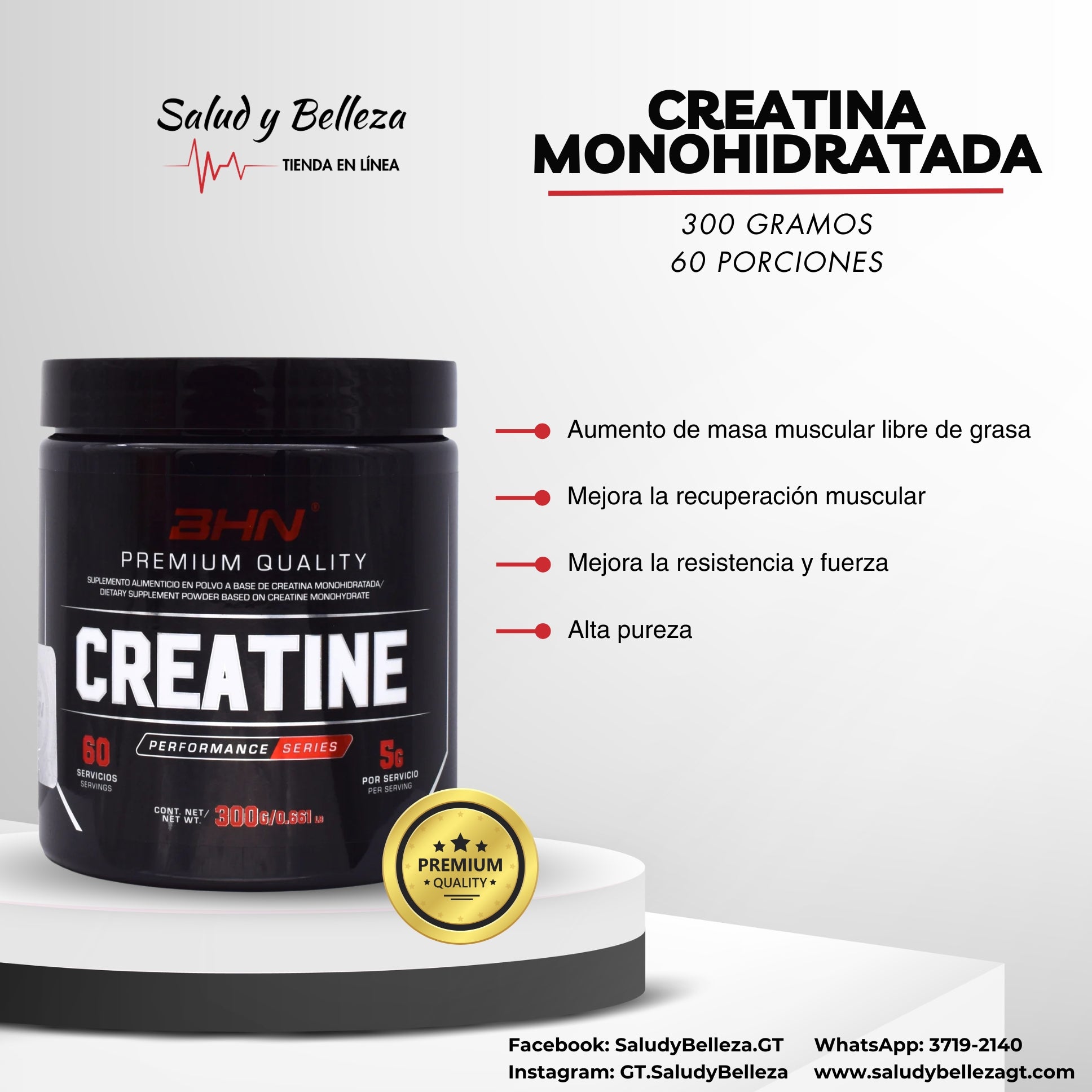 Creatina Monohidratada (60 servidas)